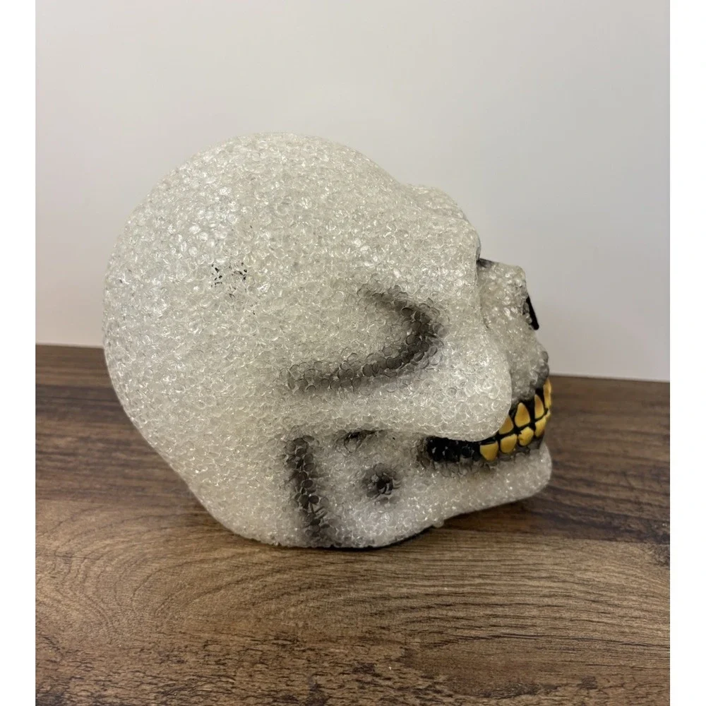 Vintage Halloween Skull Melted Plastic Popcorn Mold Skeleton Prop NO LIGHT